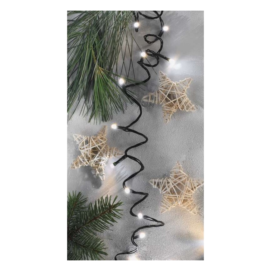 LED āra virtene, 80 LED, 13 m, IP44, silti/auksti balta gaisma