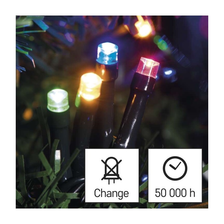 LED āra virtene 80xLED/13m IP44 daudzkrāsaina