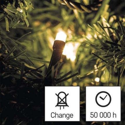 LED āra virtene 80xLED/3xAA 6,1m IP44 silti balta