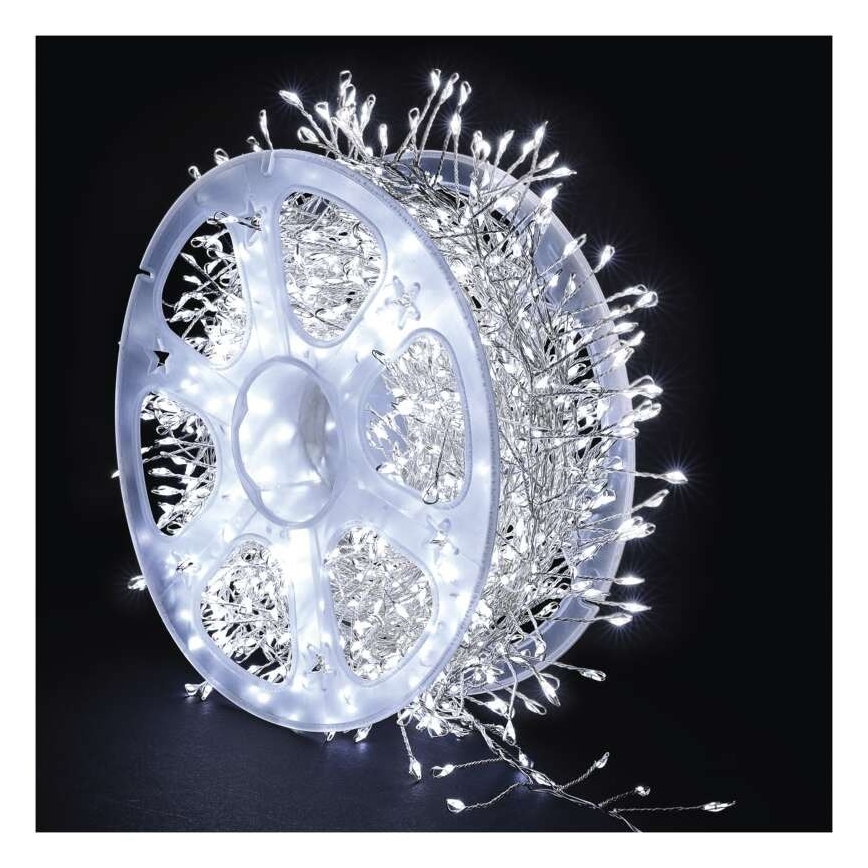 LED Āra virtene 960xLED/8 funkcijas 9,6m IP44 auksti balta