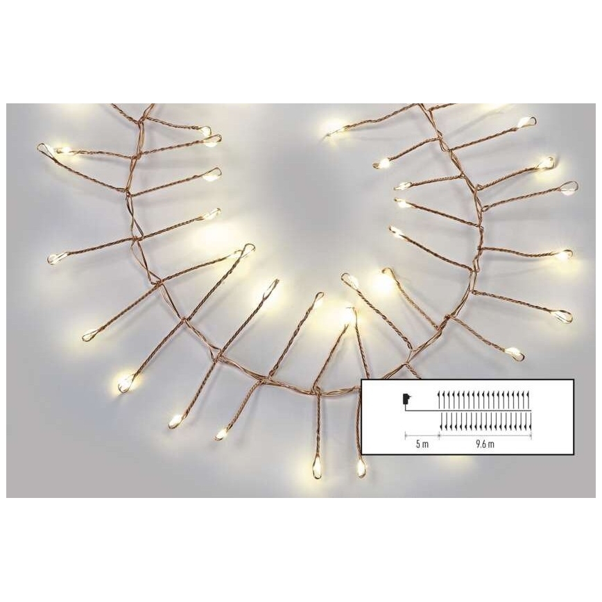 LED Āra virtene 960xLED/8 funkcijas 9,6m IP44 siltā balta