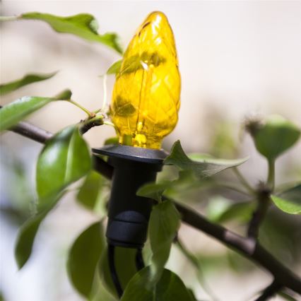 LED ārpustelpu virtene CONE FILAMENT 20xE10 19m krāsaina/siltā balta IP44, Ražots ES