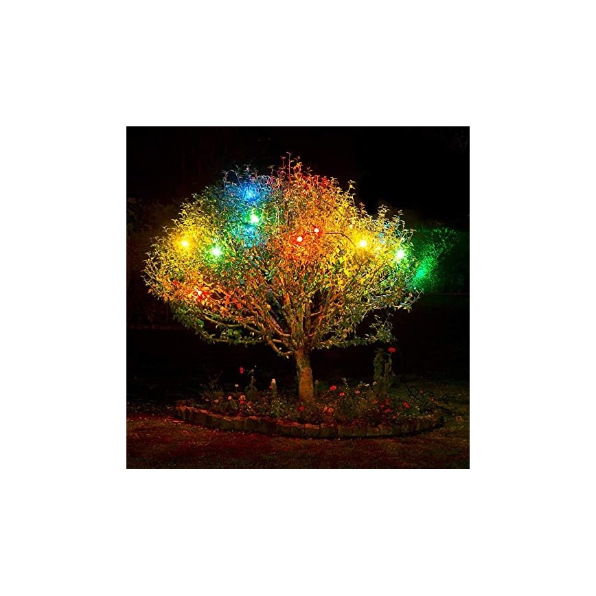 LED Āra virtene EASY CONNECT 8xE27 5m IP44 daudzkrāsaina