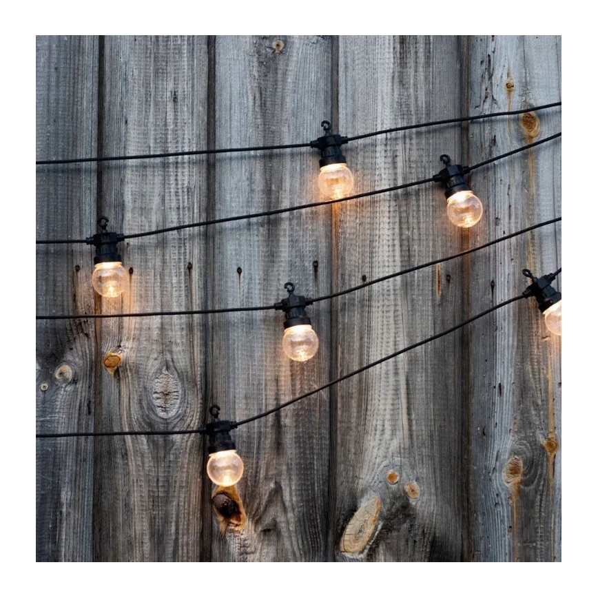 LED Āra virtene STRING 5m 10xLED/0,4W/24/230V 3000K IP44