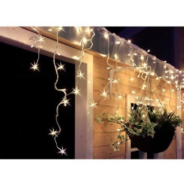 LED āra Ziemassvētku aizkars, 120 LED / 8 režīmi, 9 m, IP44, silti balta