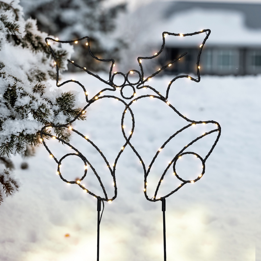 LED āra Ziemassvētku dekorācija 100xLED/3xAA IP44 silti balta zvaniņi