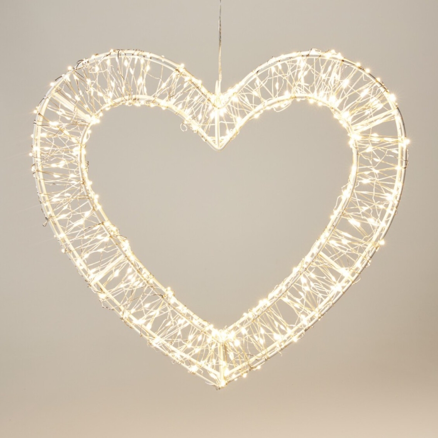 LED Āra Ziemassvētku dekorācija 500xLED/6W/230V 36 cm IP44 siltā balta sirds/balta