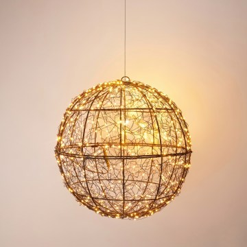 LED āra Ziemassvētku dekors 500xLED/230V Ø 35 cm IP44 siltā baltā bumba/melna