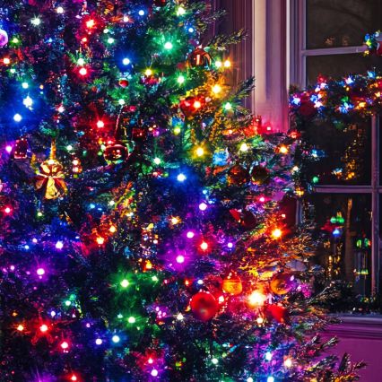 LED āra Ziemassvētku gaismas virtene 1000xLED/230V, 8+4 režīmi, 75 m, IP44, daudzkrāsaina