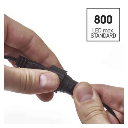 LED āra Ziemassvētku virtene 100xLED/2,5x0,9m IP44 siltā balta