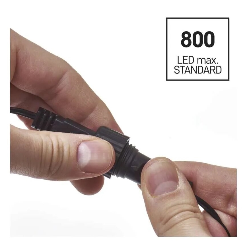 LED āra Ziemassvētku virtene 100xLED/2,5x0,9m IP44 siltā balta