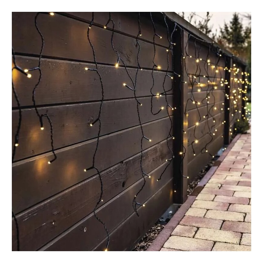 LED āra Ziemassvētku virtene 100xLED/2,5x0,9m IP44 silti balta