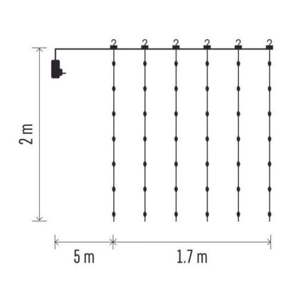 LED āra Ziemassvētku virtene 240xLED/8 funkcijas 6,7 m IP44 silti balta