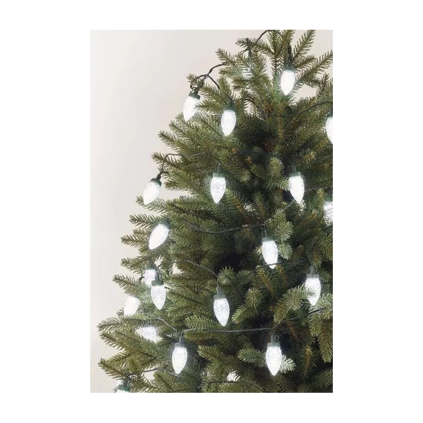 LED āra Ziemassvētku virtene 50x LED/8 režīmi 14,8 m IP44 auksti balta