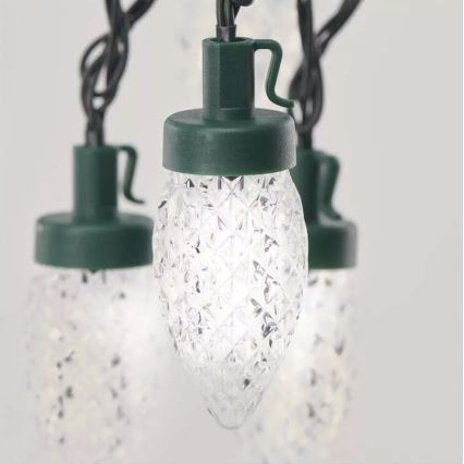 LED āra Ziemassvētku virtene 50x LED/8 režīmi 14,8 m IP44 auksti balta