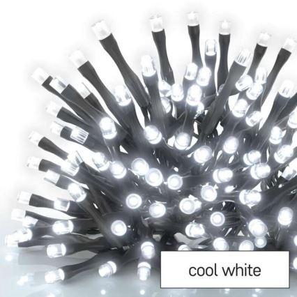 LED āra Ziemassvētku virtene 50xLED/5m IP44 auksti balta