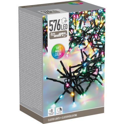 LED āra Ziemassvētku virtene 576xLED/230V/8 funkcijas 7,2 m IP44 daudzkrāsaina