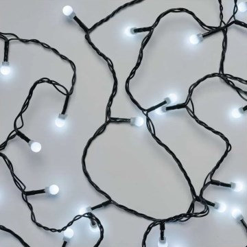LED āra Ziemassvētku virtene 80xLED/8 funkcijas 13m auksti balta IP44