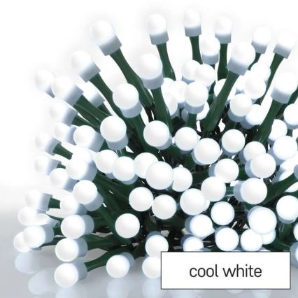 LED āra Ziemassvētku virtene 80xLED/8 funkcijas 13m auksti balta IP44