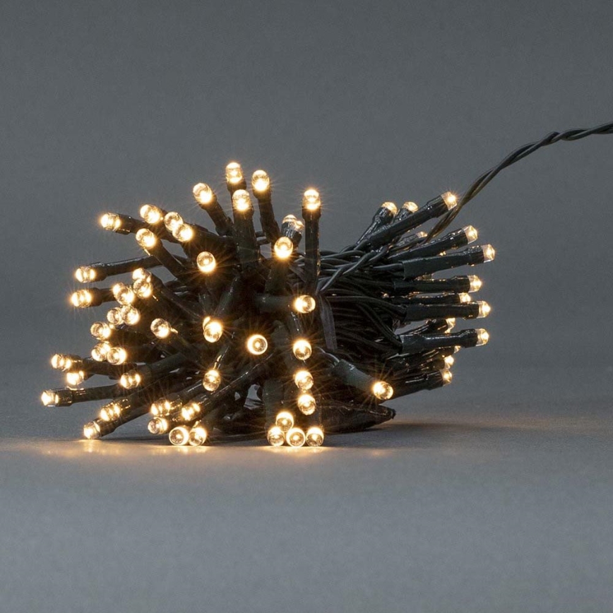 LED āra Ziemassvētku virtene 96xLED/7 funkcijas/3xAA 7,7m IP44 siltā balta