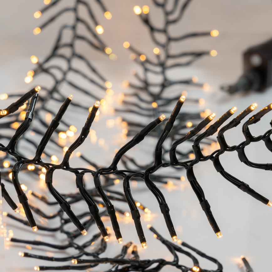 LED āra Ziemassvētku virtene CLUSTER, 1512 LED, 8 režīmi, 17 m, IP44, silti balta