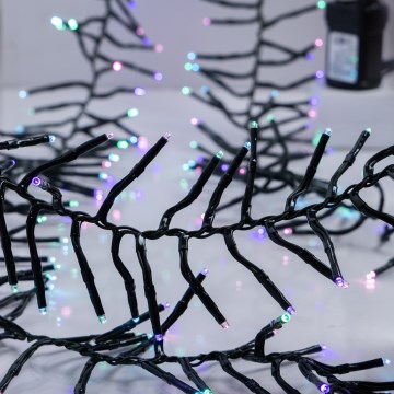 LED āra Ziemassvētku virtene CLUSTER, 768 LED/8 funkcijas, 9 m, IP44, silti balta