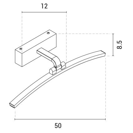 LED Attēla lampa LED/10W/230V 4000Κ 50 cm melna