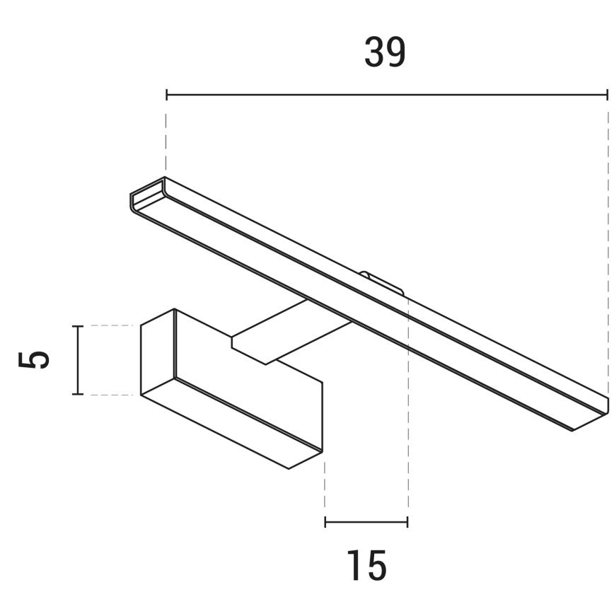LED Attēla lampa LED/9W/230V 3000K 39 cm melna