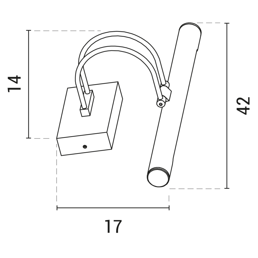 LED Attēla lampa LED/9W/230V 3000K 42 cm matēts hroms