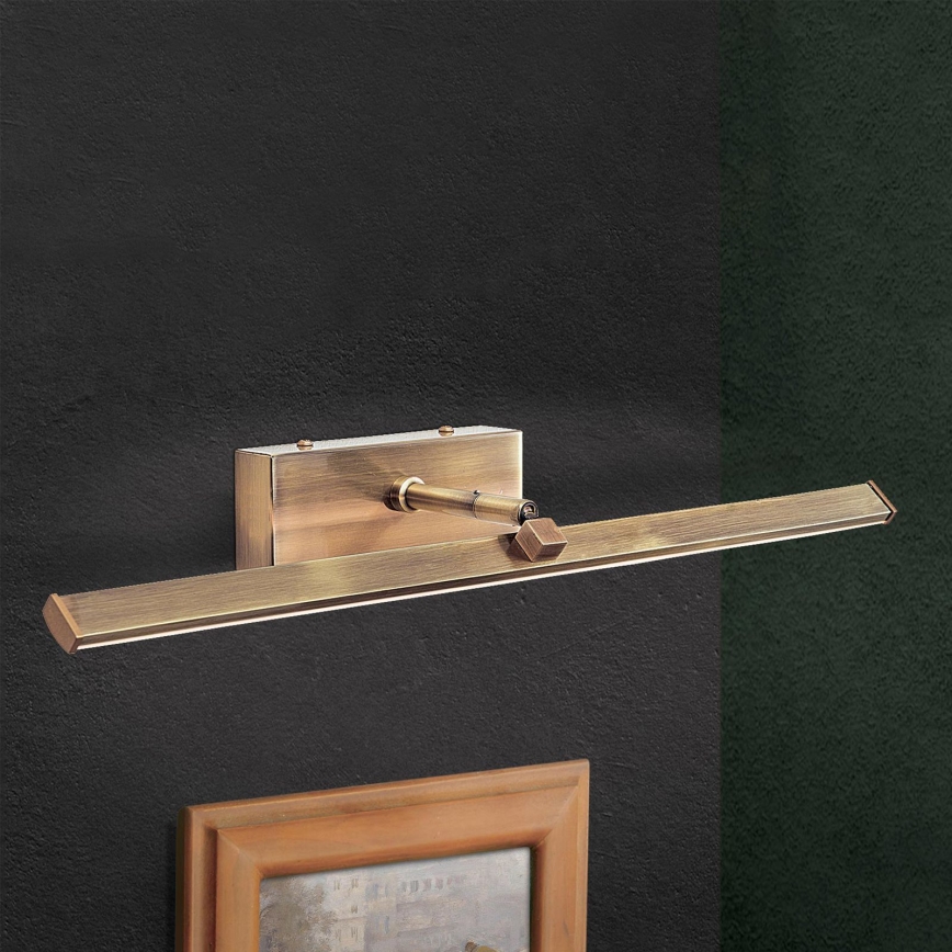 LED Attēla lampa PUBLIO LED/10W/230V 50 cm zelta/patina