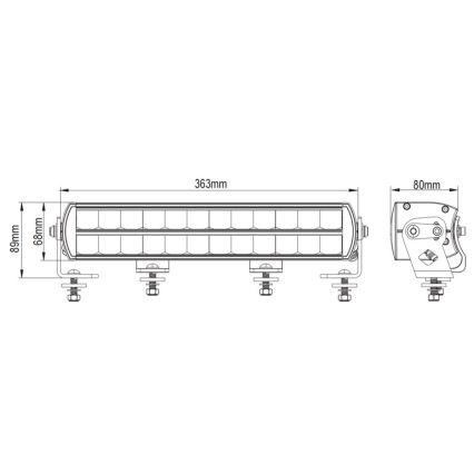 LED Auto lukturu rampa BLACK OFF ROAD LED/120W/9-36V IP69 6000K