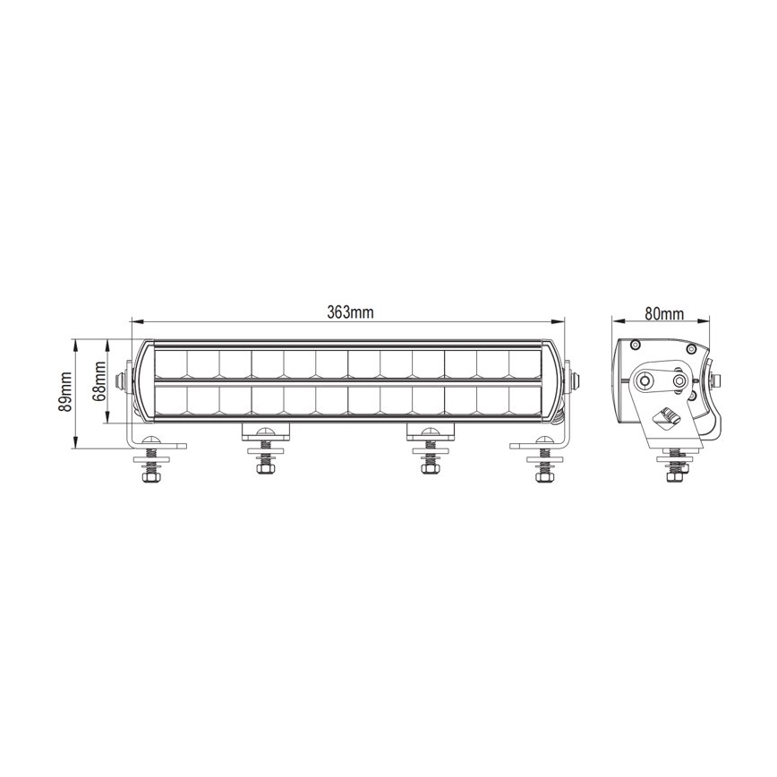 LED Auto lukturu rampa BLACK OFF ROAD LED/120W/9-36V IP69 6000K