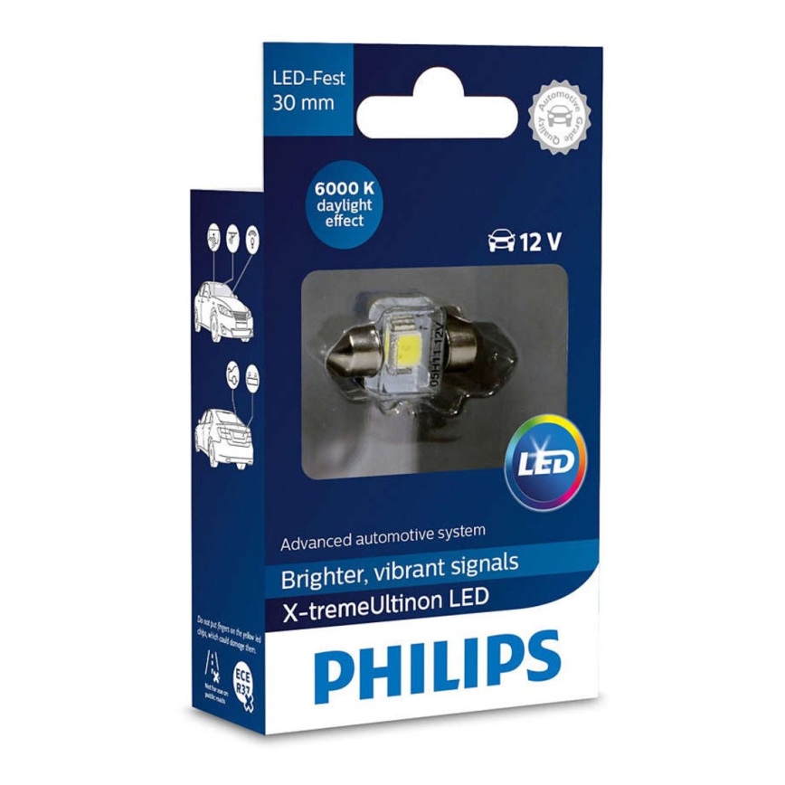 LED Auto spuldze Philips X-TREME ULTINON 129416000KX1 LED SV8.5–8/0,8W/12V 6000K