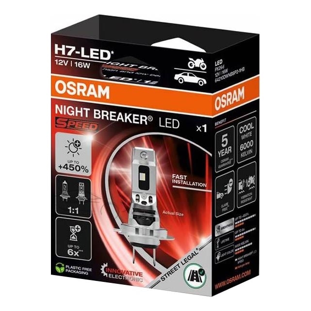 LED autospuldze NIGHT BREAKER SPEED H7 PX26d/16W/12V 6000K - Osram
