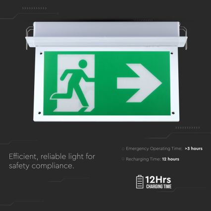 LED Avārijas gaismas lampa EMERGENCY EXIT SAMSUNG CHIP LED/2W/230V 6000K