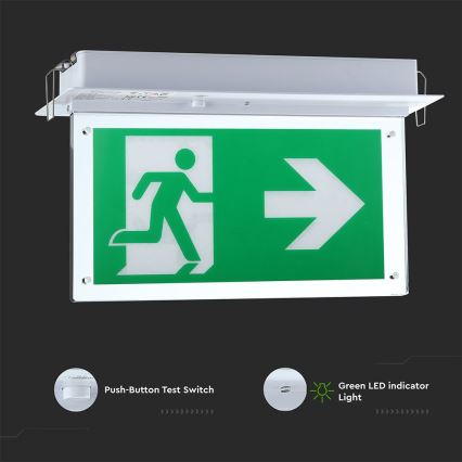 LED Avārijas gaismas lampa EMERGENCY EXIT SAMSUNG CHIP LED/2W/230V 6000K