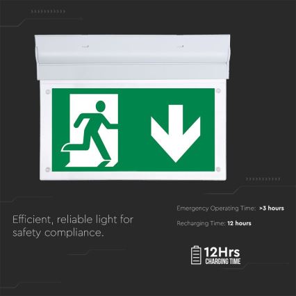 LED Avārijas gaismas lampa EMERGENCY EXIT SAMSUNG CHIP LED/2W/230V 6000K