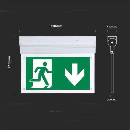 LED Avārijas gaismas lampa EMERGENCY EXIT SAMSUNG CHIP LED/2W/230V 6000K