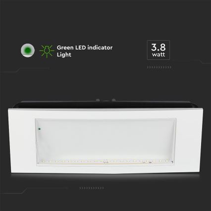 LED Avārijas gaismas lampa EMERGENCY EXIT SAMSUNG CHIP LED/3,8W/230V 6000K