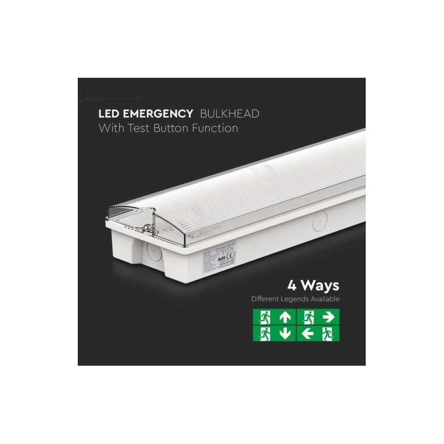 LED Avārijas gaismas lampa EMERGENCY EXIT LED/3W/230V 6400K IP65