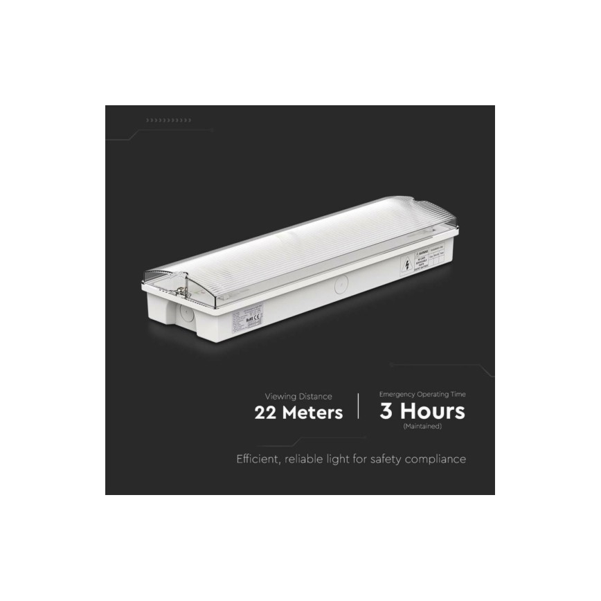 LED Avārijas gaismas lampa EMERGENCY EXIT LED/3W/230V 6400K IP65