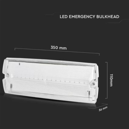 LED Avārijas gaismas lampa EMERGENCY EXIT LED/3W/230V 6400K IP65