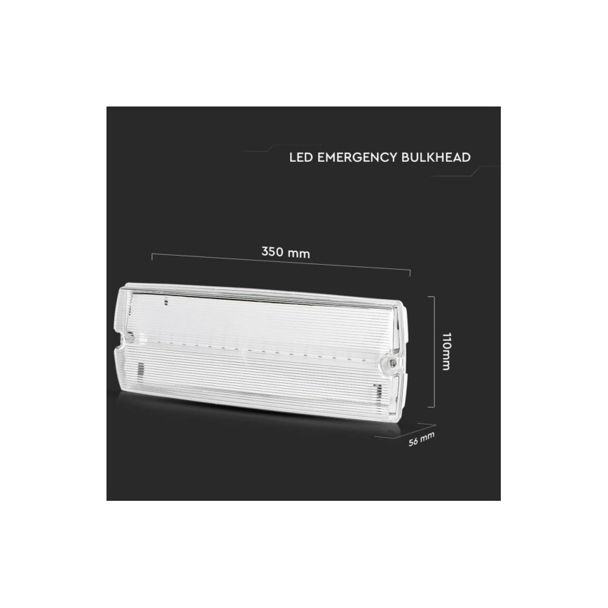 LED Avārijas gaismas lampa EMERGENCY EXIT LED/3W/230V 6400K IP65