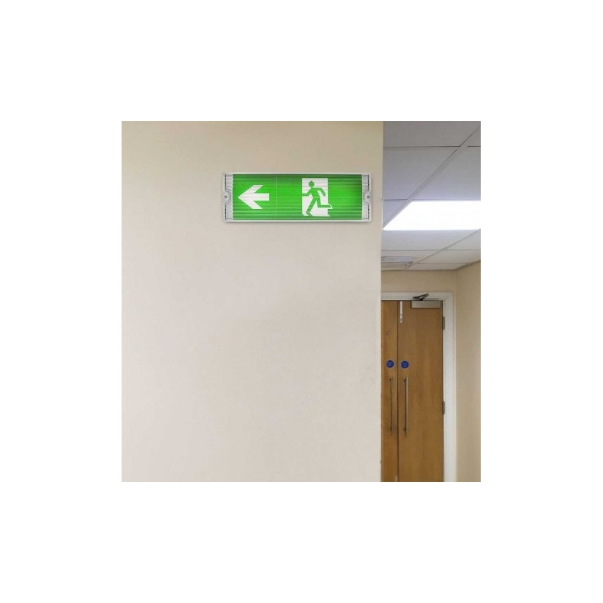 LED Avārijas gaismas lampa ar regulāru funkcionalitātes pārbaudi EMERGENCY EXIT LED/3W/230V 6400K IP65