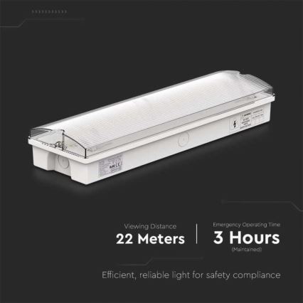 LED Avārijas gaismas lampa ar regulāru funkcionalitātes pārbaudi EMERGENCY EXIT LED/3W/230V 6400K IP65