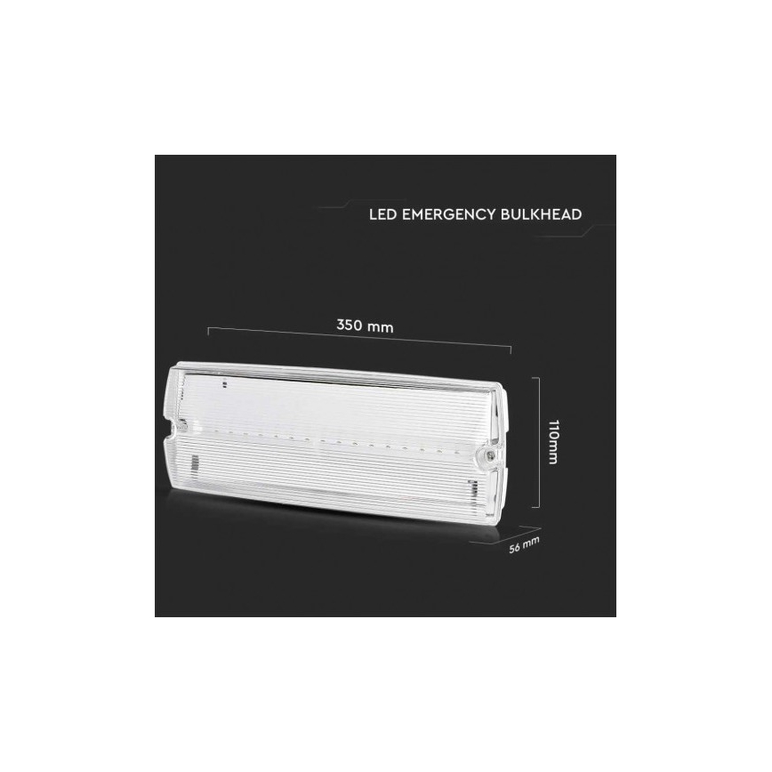 LED Avārijas gaismas lampa ar regulāru funkcionalitātes pārbaudi EMERGENCY EXIT LED/3W/230V 6400K IP65
