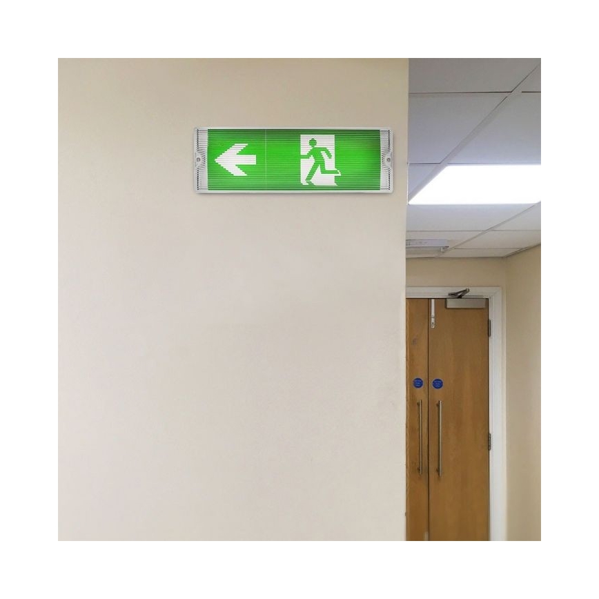 LED Avārijas gaismas lampa EMERGENCY EXIT LED/3W/230V IP65 6000K 1200mAh