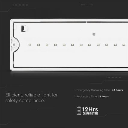 LED Avārijas gaismas lampa EMERGENCY EXIT LED/3W/230V IP65 6000K 1200mAh