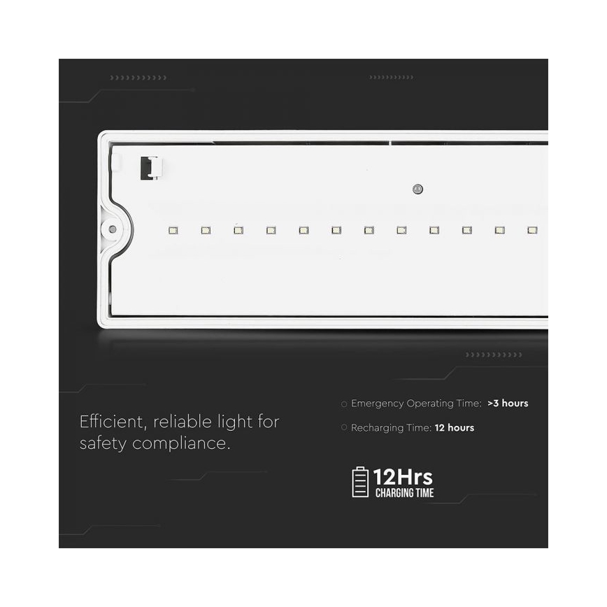 LED Avārijas gaismas lampa EMERGENCY EXIT LED/3W/230V IP65 6000K 1200mAh