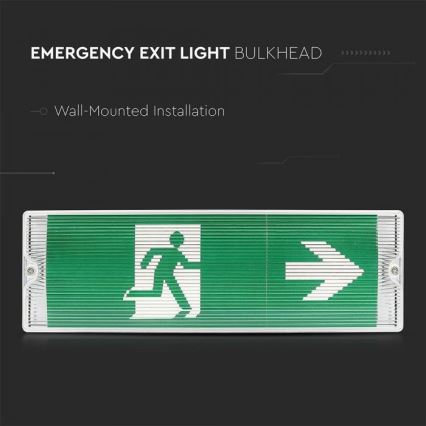 LED Avārijas gaismas lampa EMERGENCY EXIT LED/3W/230V IP65 6000K 1200mAh